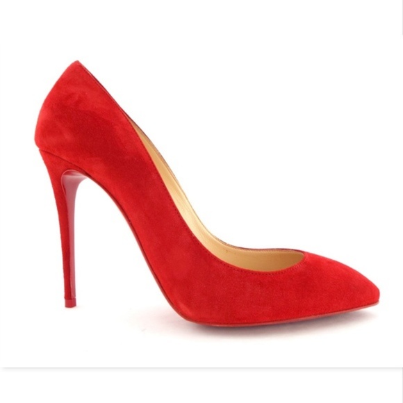 Christian Louboutin Shoes - CHRISTIAN LOUBOUTIN Red Suede Leather Pumps 37.5